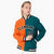 Custom Orange Aqua Black-White Bomber Full-Snap Varsity Letterman Split Fashion Jacket