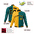 Custom Yellow Aqua Black Bomber Full-Snap Varsity Letterman Split Fashion Jacket