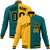 Custom Yellow Aqua Black Bomber Full-Snap Varsity Letterman Split Fashion Jacket