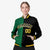 Custom Kelly Green Black Gold Bomber Full-Snap Varsity Letterman Split Fashion Jacket