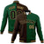 Custom Olive Kelly-Green Old-Gold Bomber Full-Snap Varsity Letterman Split Fashion Jacket