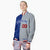 Custom Thunder-Blue Gray Red Bomber Full-Snap Varsity Letterman Split Fashion Jacket