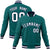 Custom Aqua- White-Navy Bomber Full-Snap Varsity Letterman Jacket