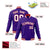 Custom Purple- White-Red Bomber Full-Snap Varsity Letterman Jacket