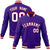 Custom Purple- White-Red Bomber Full-Snap Varsity Letterman Jacket