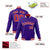 Custom Purple- Red-White Bomber Full-Snap Varsity Letterman Jacket