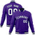 Custom Purple- White-Black Bomber Full-Snap Varsity Letterman Jacket