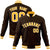 Custom Brown- Yellow-White Bomber Full-Snap Varsity Letterman Jacket