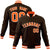 Custom Brown- Orange-White Bomber Full-Snap Varsity Letterman Jacket