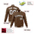 Custom Brown- White- Black Bomber Full-Snap Varsity Letterman Jacket