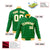 Custom Kelly Green- White-Gold Bomber Full-Snap Varsity Letterman Jacket