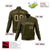 Custom Olive- Old-Gold-Black Bomber Full-Snap Varsity Letterman Jacket