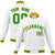 Custom White- Neon-Green- Gold Bomber Full-Snap Varsity Letterman Jacket