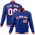 Custom Royal Blue- White-Red Bomber Full-Snap Varsity Letterman Jacket