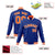 Custom Royal Blue- Orange-White Bomber Full-Snap Varsity Letterman Jacket