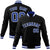 Custom Black-Royal Blue-White Bomber Full-Snap Varsity Letterman Jacket