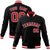 Custom Black- Red-White Bomber Full-Snap Varsity Letterman Jacket