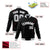 Custom Black- Gray-White Bomber Full-Snap Varsity Letterman Jacket