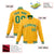 Custom Yellow-Kelly Green- White Bomber Full-Snap Varsity Letterman Jacket