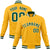 Custom Yellow- Kelly-Green White Bomber Full-Snap Varsity Letterman Jacket