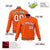 Custom Orange- White-Black Bomber Full-Snap Varsity Letterman Jacket