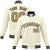 Custom Cream- Old Gold- Black Bomber Full-Snap Varsity Letterman Jacket