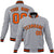 Custom Gray- Orange-Black Bomber Full-Snap Varsity Letterman Jacket