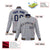 Custom Gray- Navy- Old-Gold Bomber Full-Snap Varsity Letterman Jacket