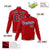 Custom Royal Red Navy White Bomber Full-Snap Varsity Letterman Jacket