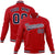 Custom Royal Red Navy White Bomber Full-Snap Varsity Letterman Jacket