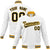 Custom White Black Gold Bomber Full-Snap Varsity Letterman Jacket