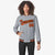 Custom Gray Orange Black Bomber Full-Snap Varsity Letterman Jacket