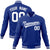 Custom Navy Blue-White Bomber Full-Snap Varsity Letterman Jacket