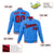 Custom Electric Blue Red-Black Bomber Full-Snap Varsity Letterman Jacket