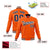 Custom Orange Navy-White Bomber Full-Snap Varsity Letterman Jacket