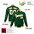 Custom Kelly-Green White-Gold Bomber Full-Snap Varsity Letterman Jacket