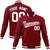 Custom Burgundy White Bomber Full-Snap Varsity Letterman Jacket