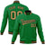 Custom Neon-Green Brown-White Bomber Full-Snap Varsity Letterman Jacket