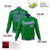 Custom Neon-Green Purple-White Bomber Full-Snap Varsity Letterman Jacket