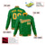 Custom Neon-Green Gold Black-White Bomber Full-Snap Varsity Letterman Jacket