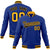 Custom Purple Black-Gold Bomber Full-Snap Varsity Letterman Jacket