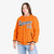 Custom Orange Navy White Bomber Full-Snap Varsity Letterman Jacket