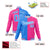 Custom Light-Blue Pink Bomber Full-Snap Varsity Letterman Split Fashion Jacket