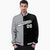 Custom Gray White Black Bomber Full-Snap Varsity Letterman Split Fashion Jacket