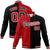 Custom Royal-Red White Black Bomber Full-Snap Varsity Letterman Split Fashion Jacket