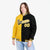 Custom Yellow White Black Bomber Full-Snap Varsity Letterman Split Fashion Jacket