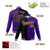 Custom Black Yellow Purple Bomber Full-Snap Varsity Letterman Split Fashion Jacket