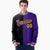 Custom Black Yellow Purple Bomber Full-Snap Varsity Letterman Split Fashion Jacket