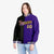 Custom Black Yellow Purple Bomber Full-Snap Varsity Letterman Split Fashion Jacket