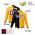 Custom Black Purple Yellow Bomber Full-Snap Varsity Letterman Split Fashion Jacket